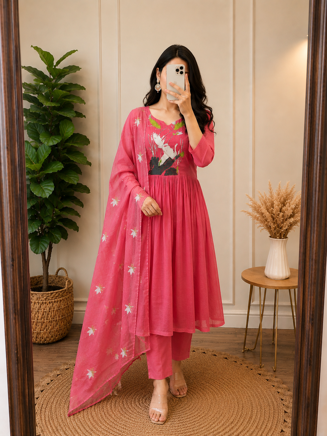 Pink Serenity Embroidered Anarkali Set ✨