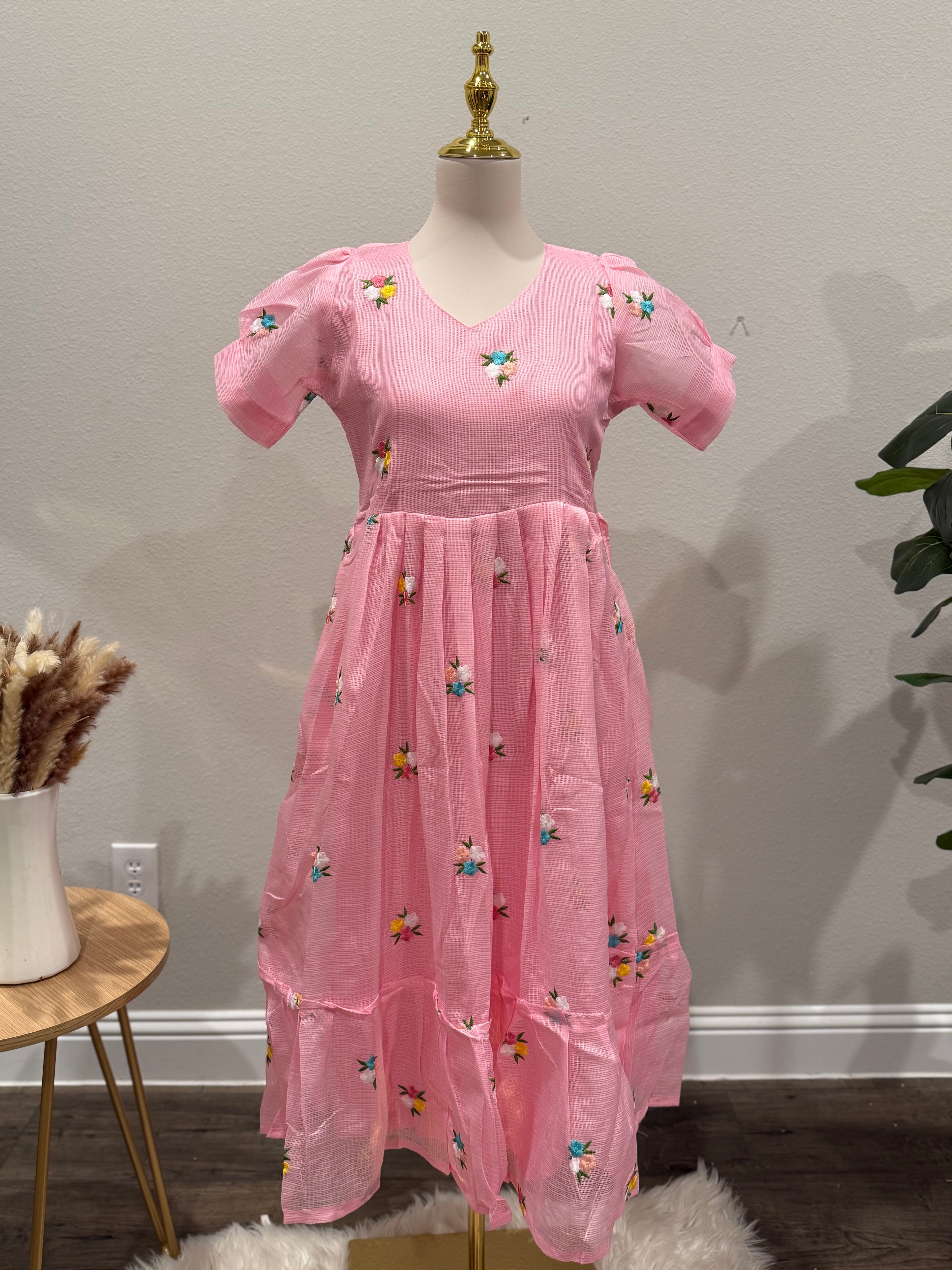 Baby pink kota frock