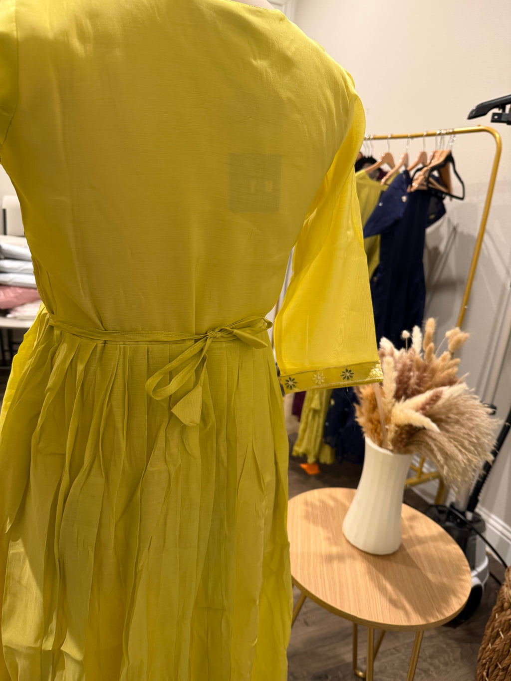 Yellow Chanderi frock