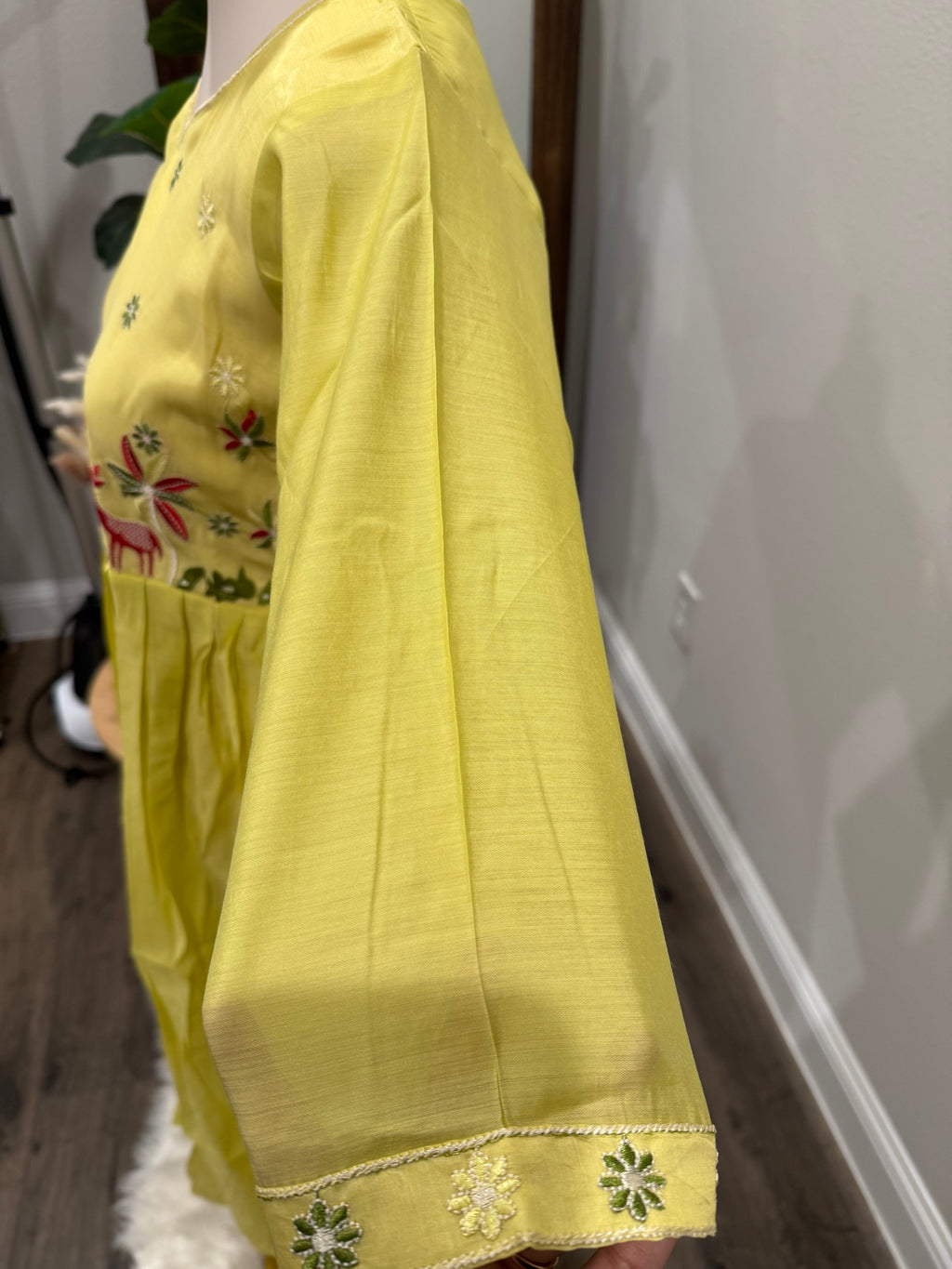 Yellow Chanderi frock