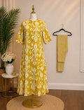 Yellow Jaipur cotton Ikkath coord set
