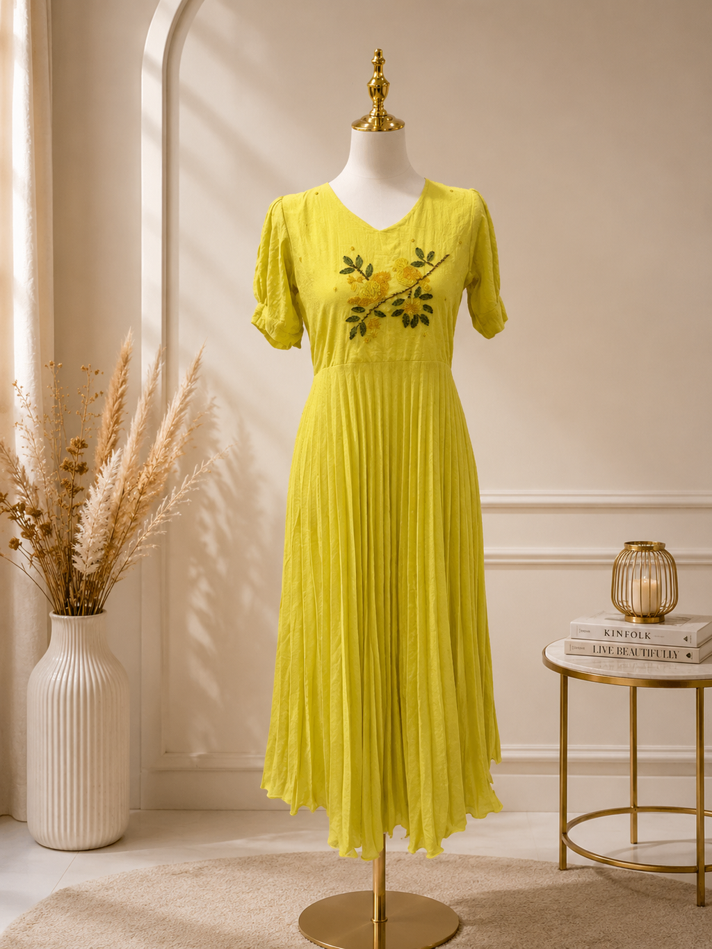 Yellow georgette frock
