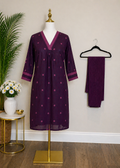 Purple Jamdhani coord set