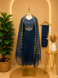 Royal Sapphire Embroidered Anarkali Suit Set