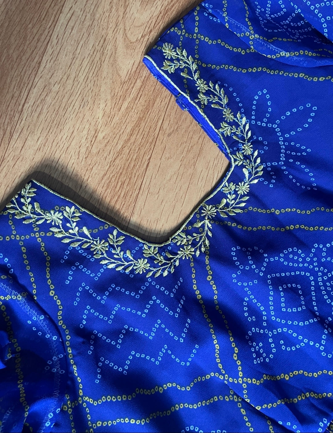 Sky Blue  Bandhani Printed Georgette Anarkali Frock