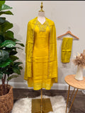 🌻 Mustard Yellow Festive Suit Set with Embroidered Neckline