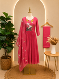 Pink Serenity Embroidered Anarkali Set ✨
