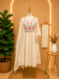 Royal Cream Floral Embroidered Three-Piece Suit Set ✨