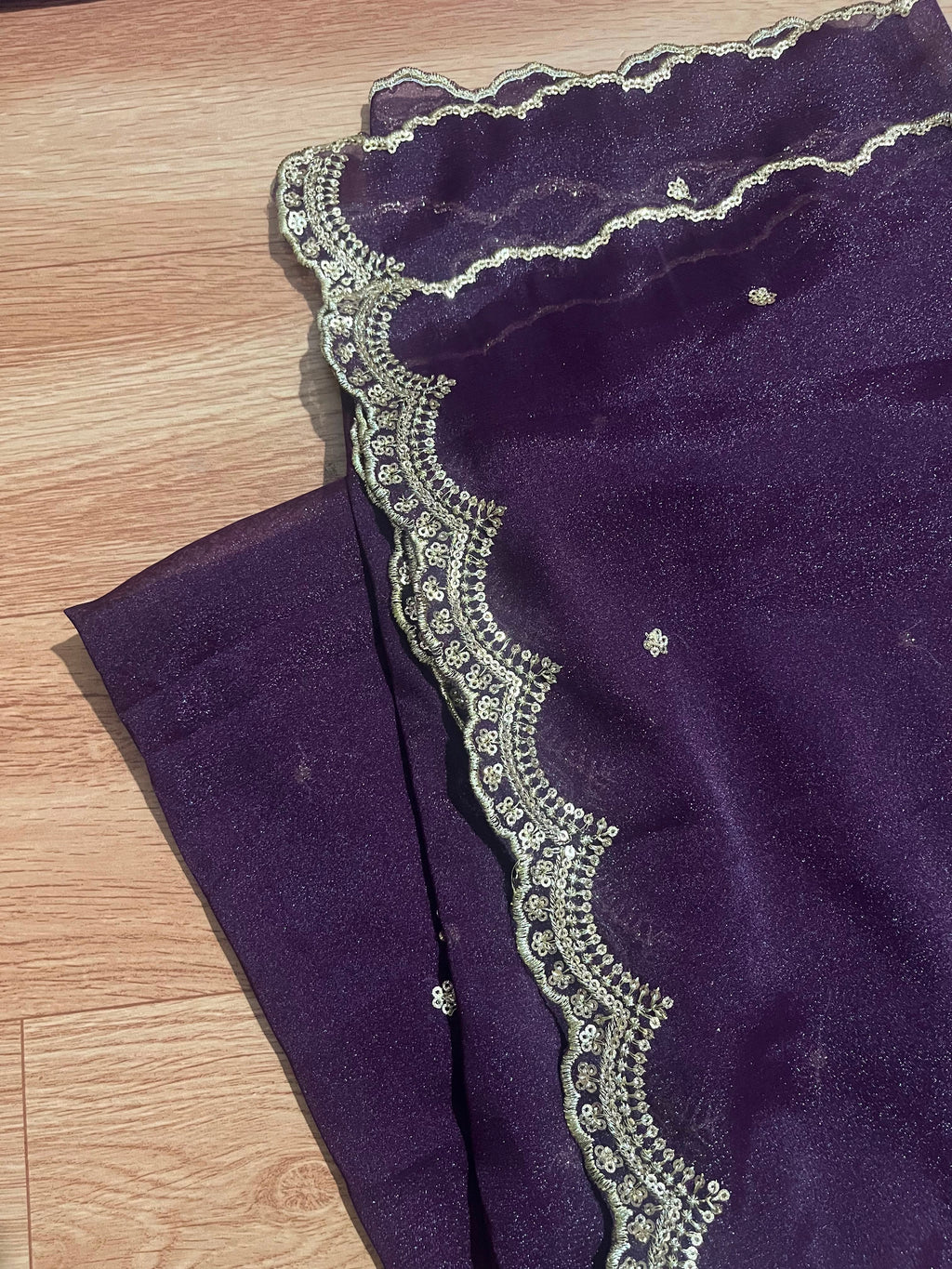 Gadwal Lime Green & Brown Half Saree with Stitched Blouse