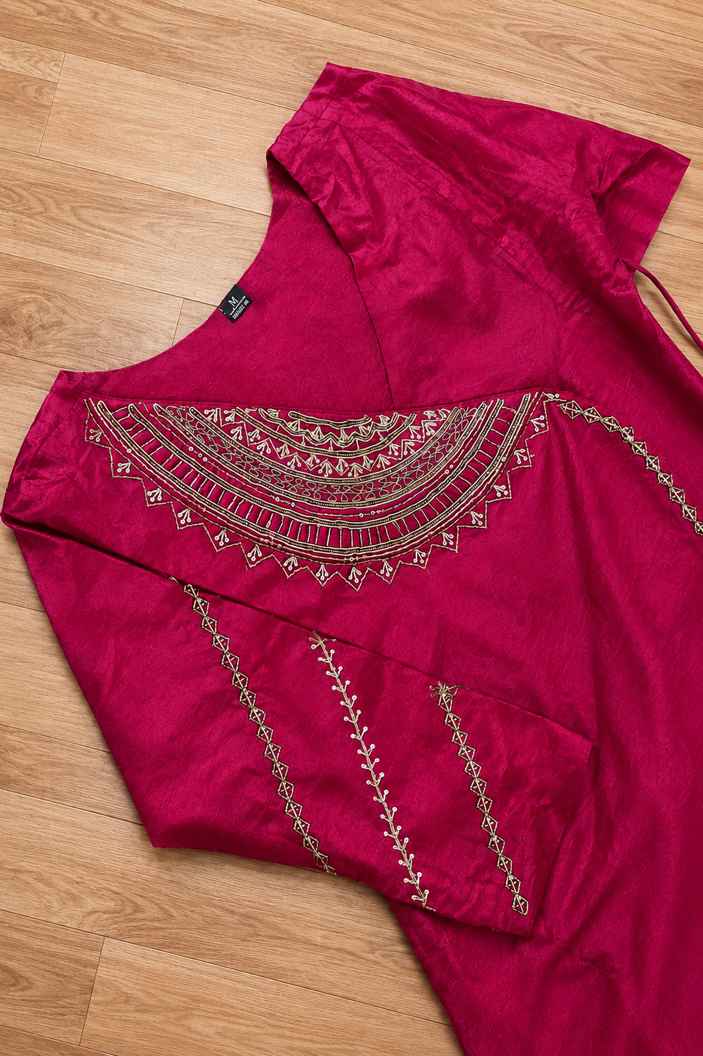 Royal Rani Pink Mul Chanderi Zari Embroidered Suit Set
