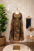 Olive Meadow Printed Cotton Kurta Set with Floral Dupatta 🌿✨