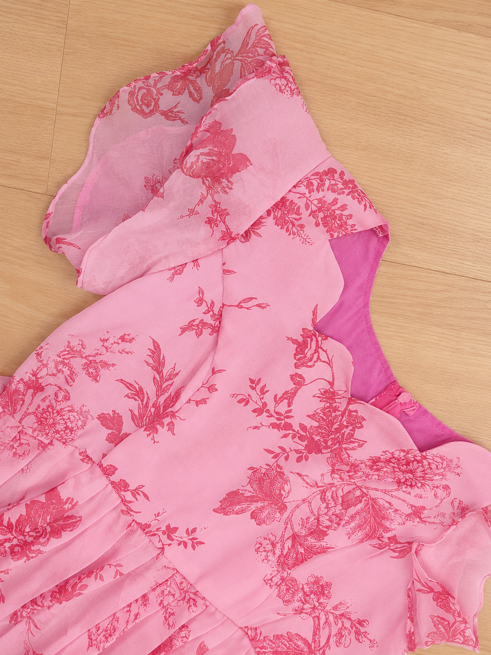 Boutique stitched Pink Floral Printed Georgette frocks