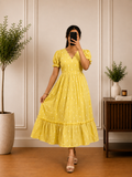 Lemon Yellow Cotton frock