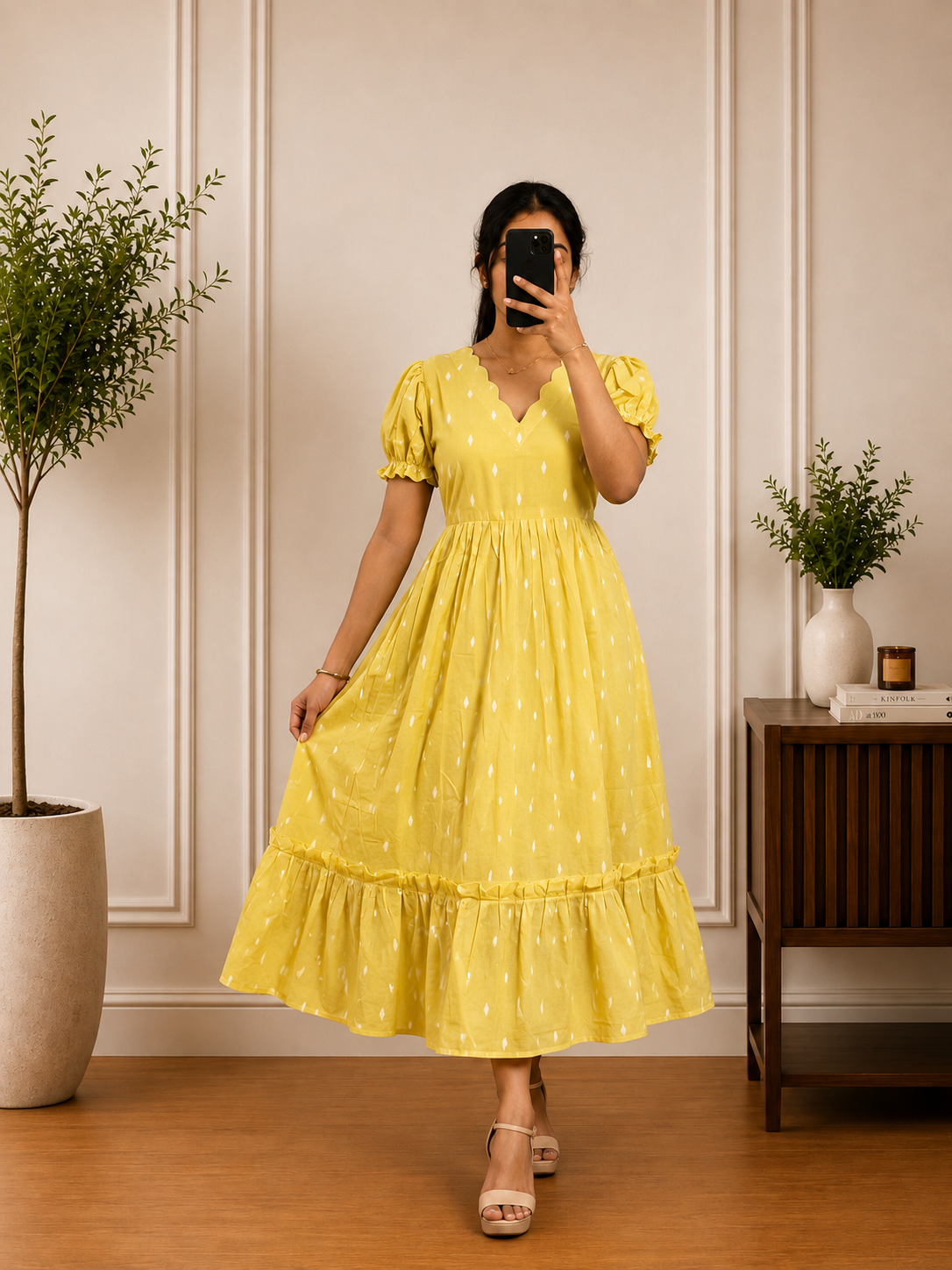 Lemon Yellow Cotton frock