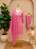 Blush Rose Silk Kurta Set with Delicate Zari Embroidery 💕🌿
